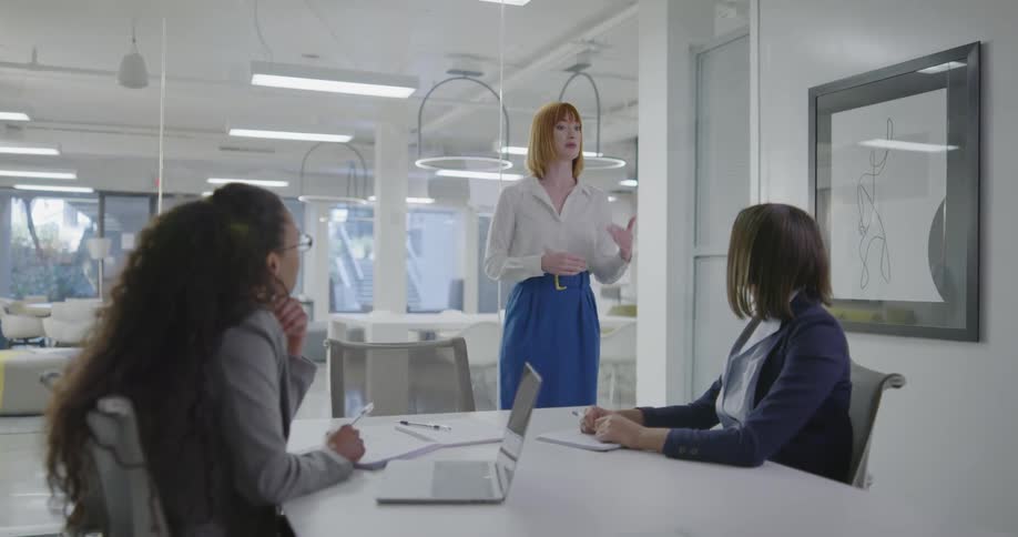 Group of women in an office meeting