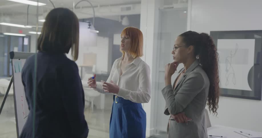 Businesswomen conduct a business meeting in the office