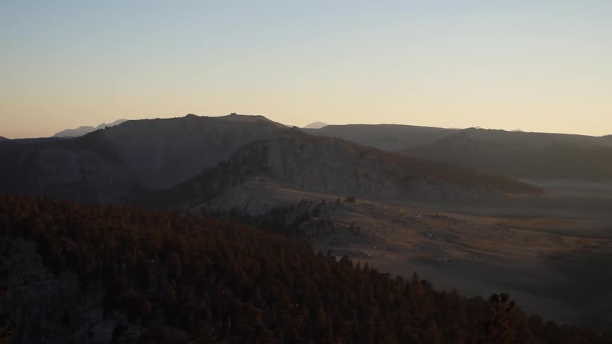 Aerial view of a mountain range