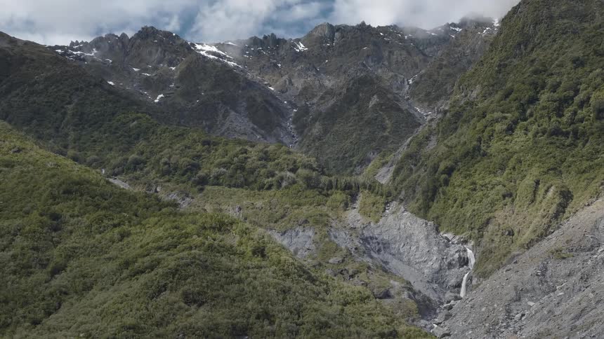 Mountains with a small stream flowing through