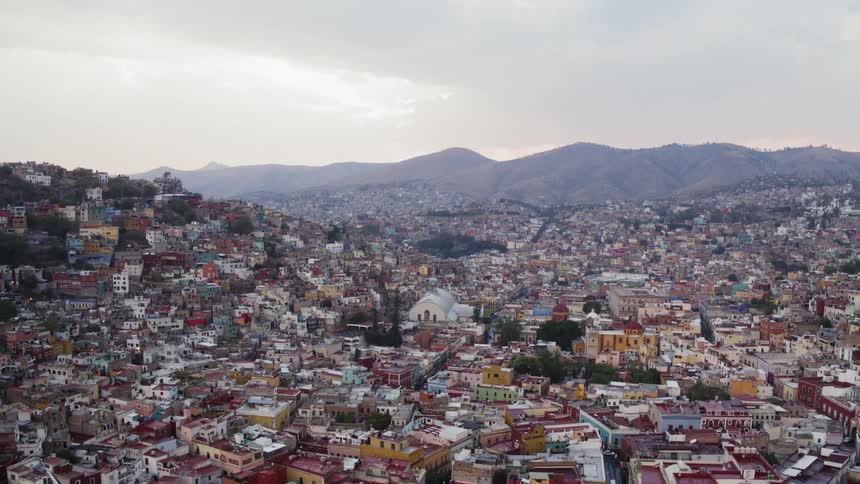 Aerial shot of Guanajuato, Mexico