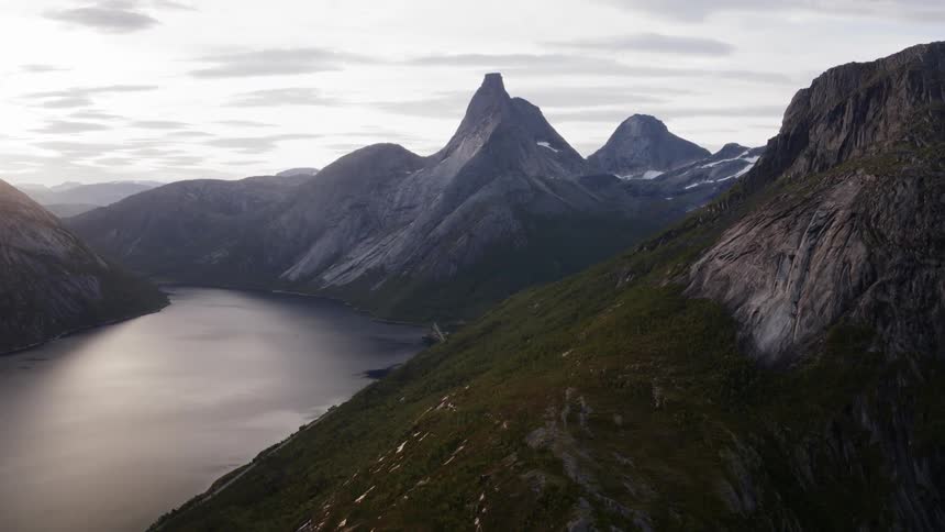 Sun reflecting of Norwegian fjords