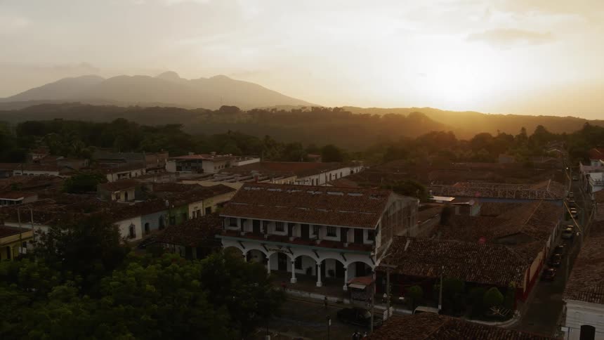 Aerial view of small town in El Salvador