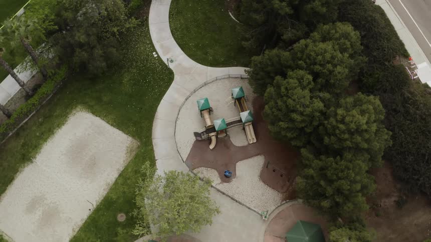 Playground pavilion and rest of park remain empty