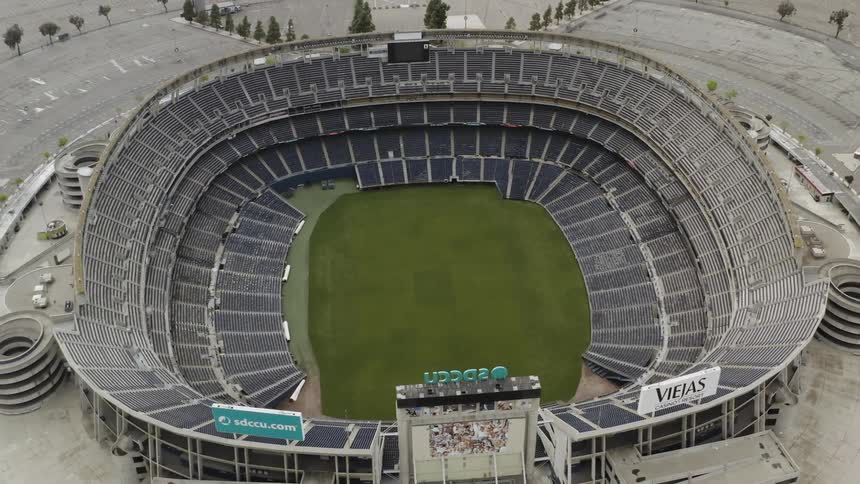 A sports stadium with no people in it