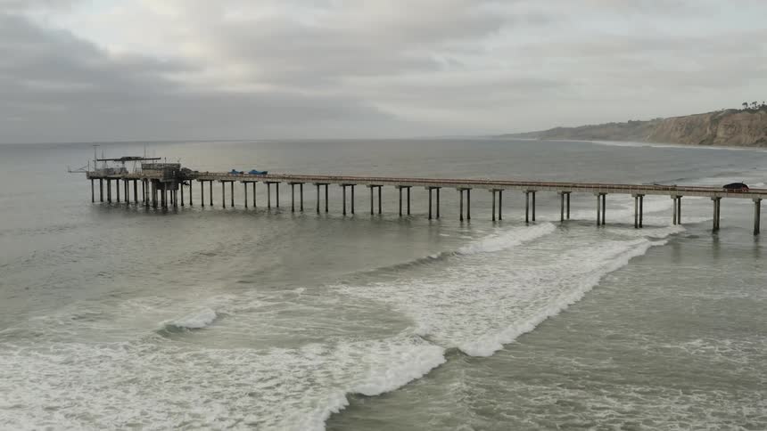 Aerial shot of a peir