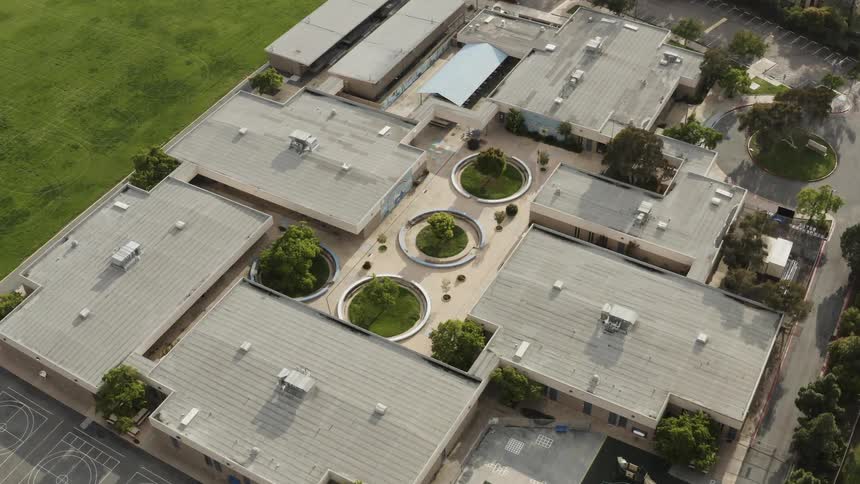 Aerial view of the sports facilities