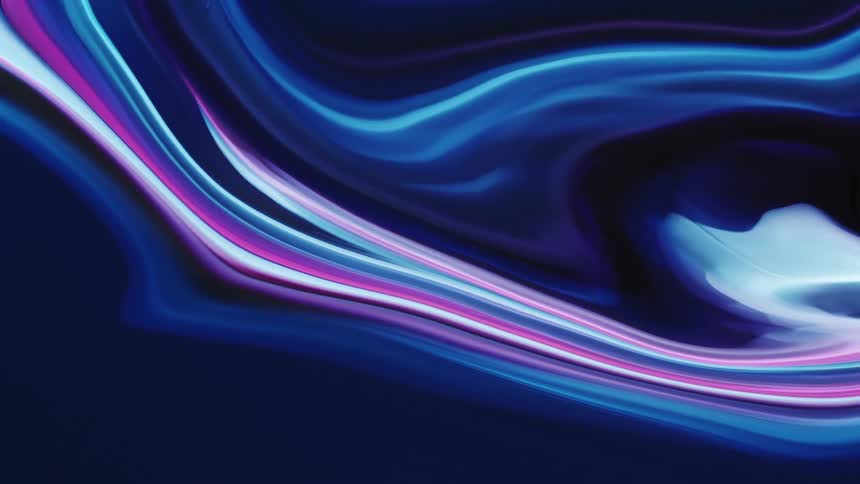 The movement of colors close to the camera
