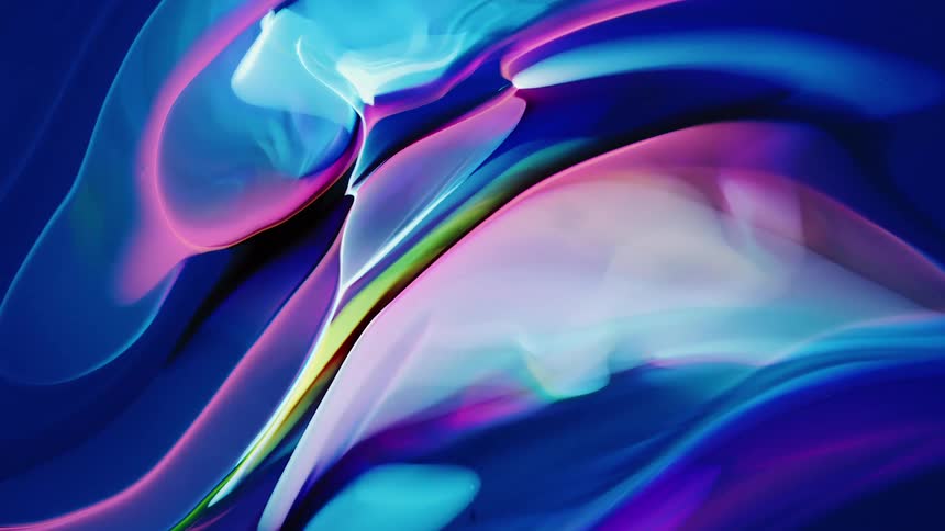 Blue black pink purple white and green colors move like smoke