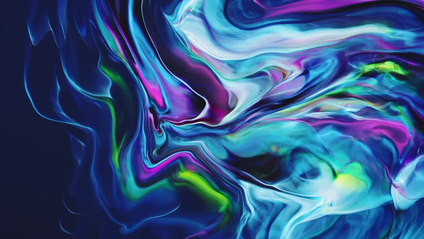 A colorful texture of glowing paint in blue pink and white
