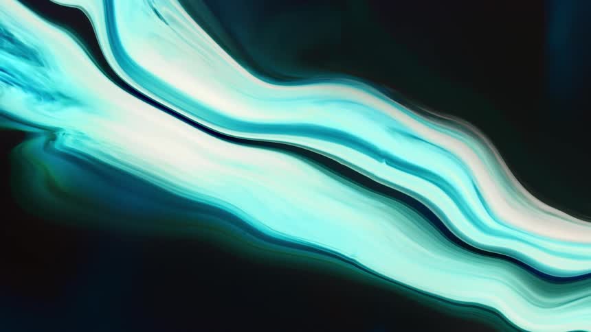 The blue and white paint expands