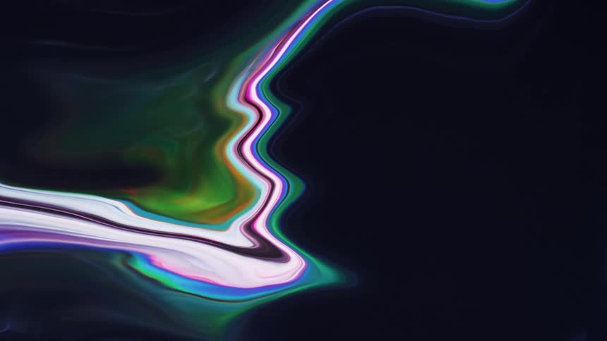 A ribbon of bright color on a dark blue background