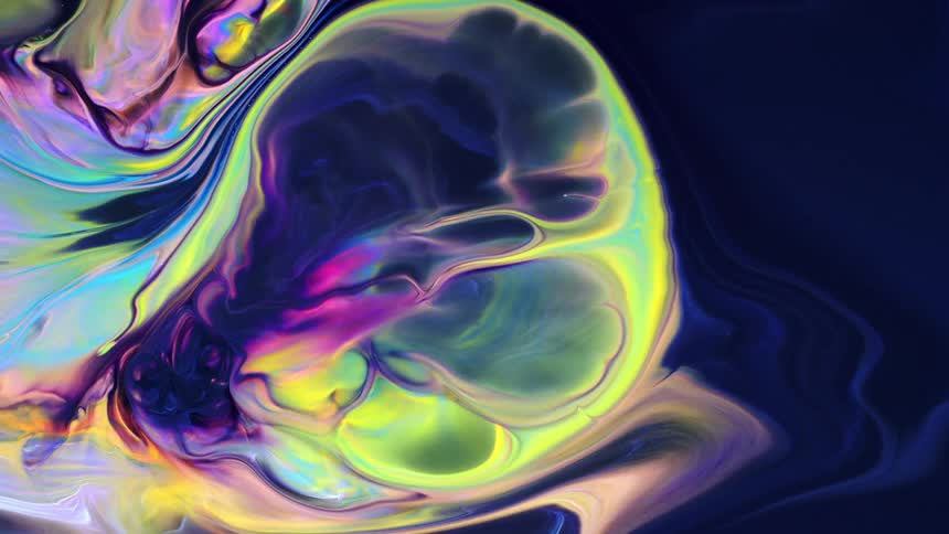 The neon colors swirl around and move like a chemical reaction