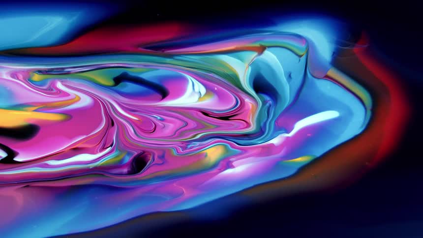 Swirls of vibrant and bright colors against navy
