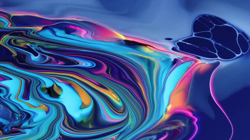 Bright swirls of blue pink orange colors stretching across the screen
