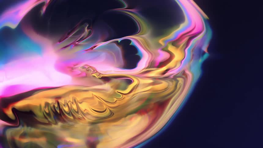 The paint splashes and expands with a soft and colorful texture