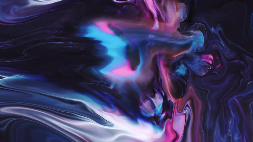 A wave of blue pink and white flows and surges