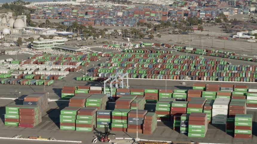 Shipping containers at a shipping business