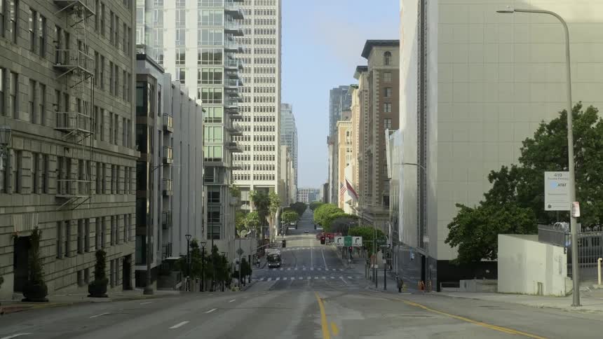 Empty streets due to lockdown caused by coronavirus pandemic in the city