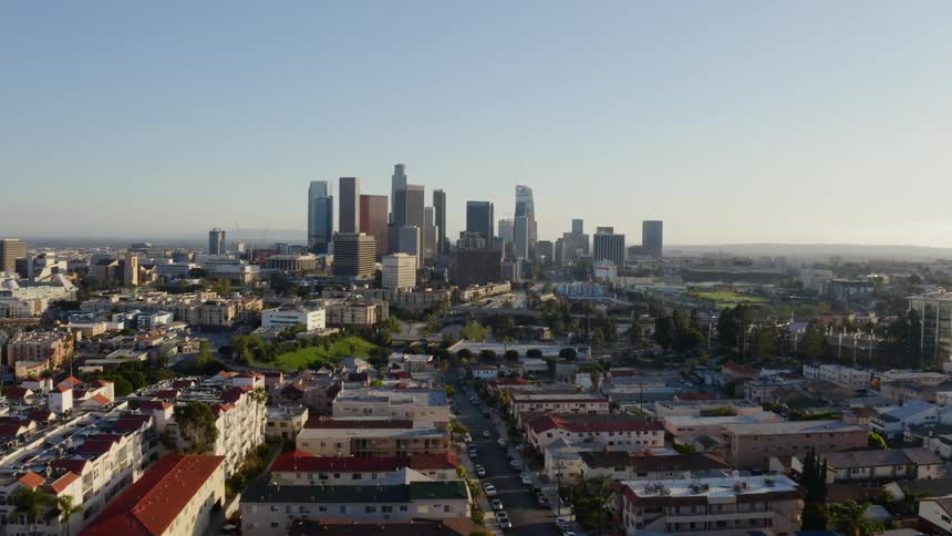 Wide aerial of Los Angeles