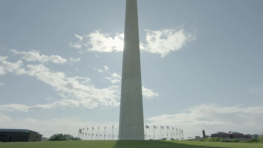 The tower reaches up into the sky