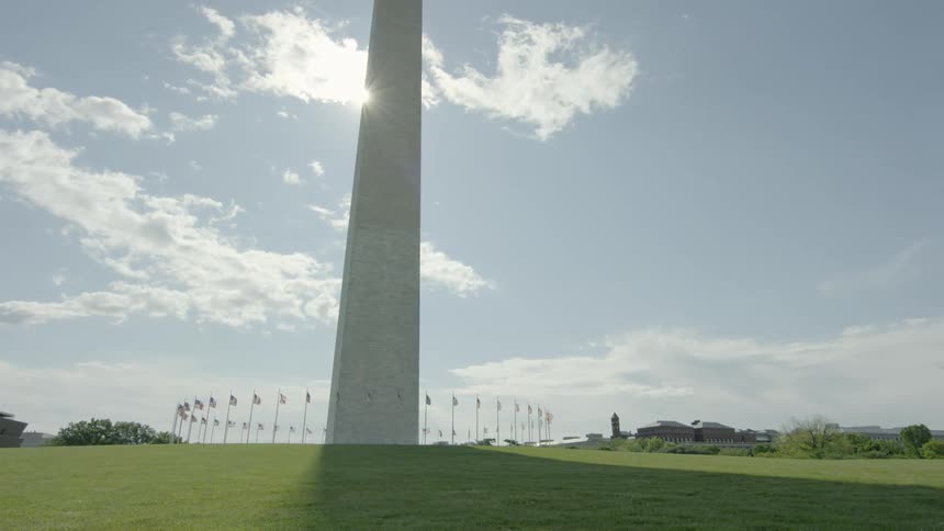 The washington monument on the national mall on a sunny day