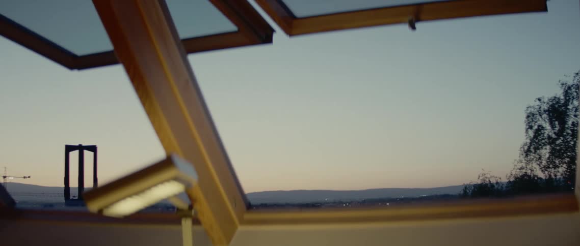 City skyline out a window