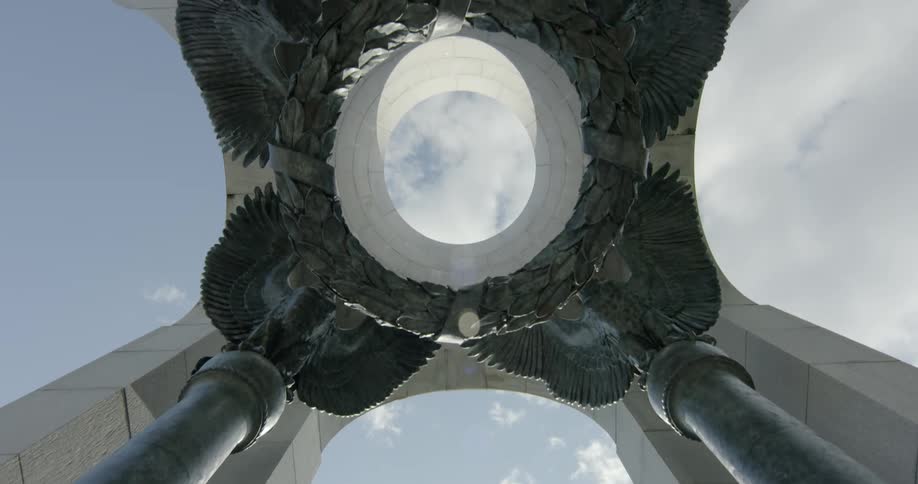 The monument is surrounded by pillars