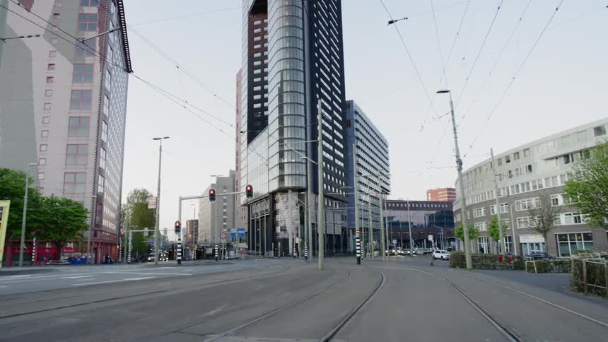 The skyscraper near the tracks