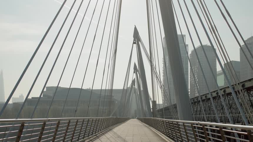 A bridge in a downtown area