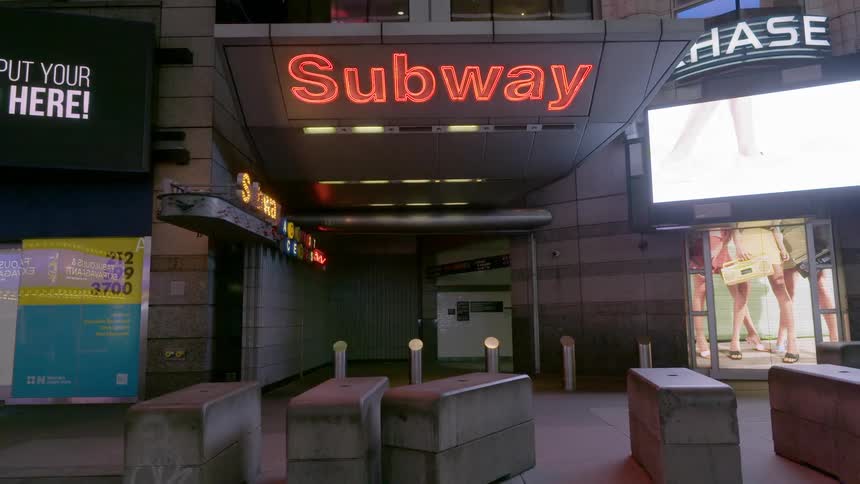 Outside of a subway station