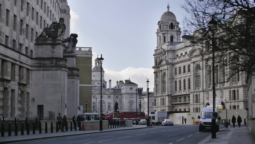 People walking down a city street