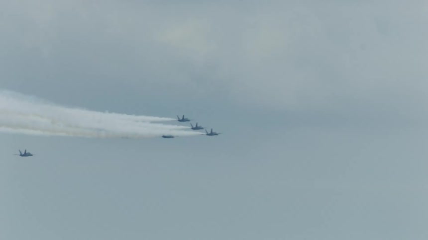 Jets flying in formation in the sky