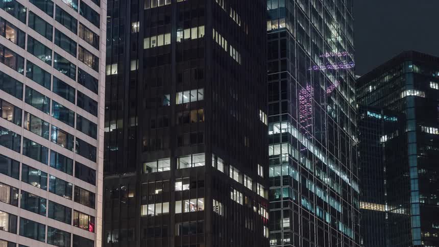 A view of a downtown city is displayed