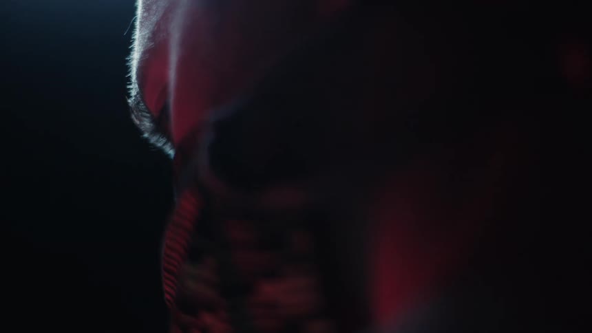 Close up of a persons profile wearing a cloth face mask