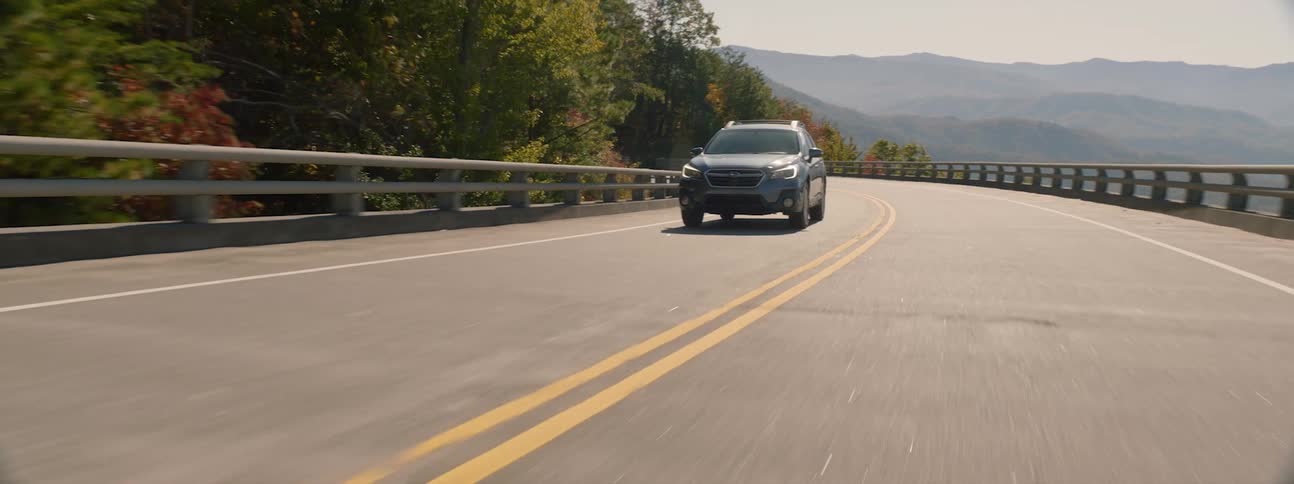 A sports utility vehicle driving