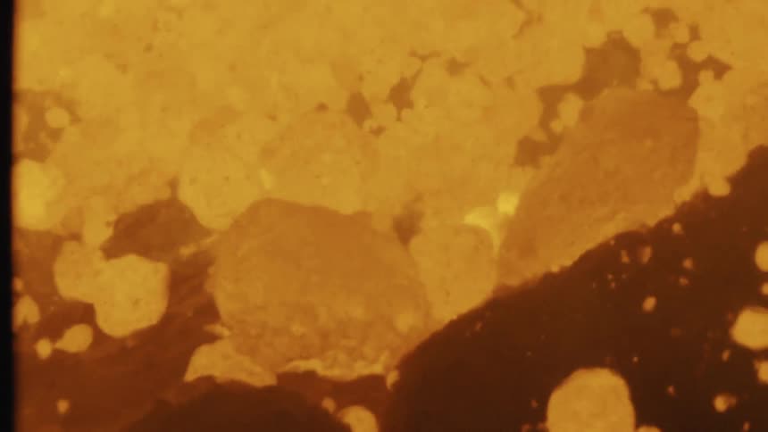 Lava and molten rock falling down a slope