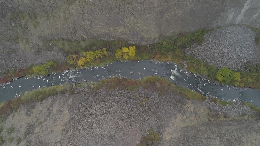 Birds eye view of a river flowing