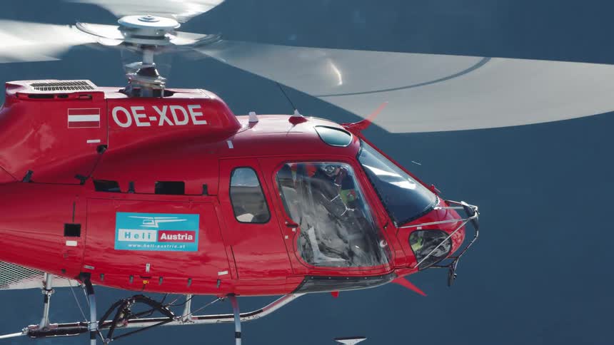 A helicopter flying in the air
