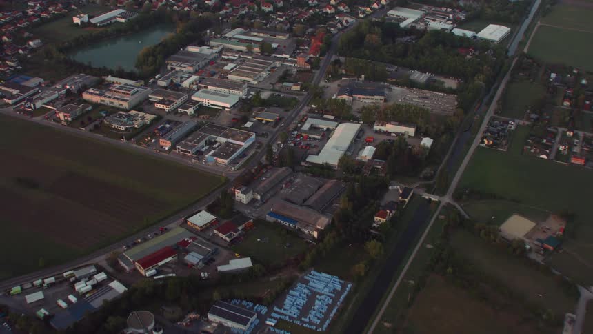 Aerial view of suburban area in the city