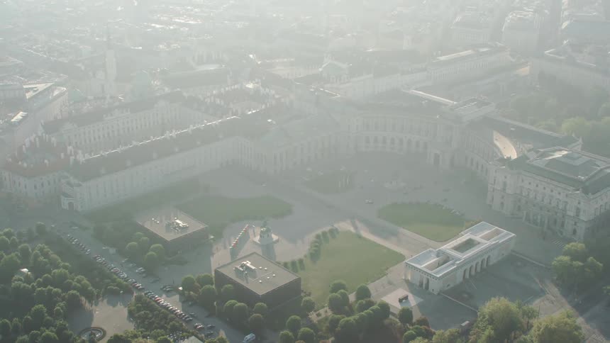 Fog covers building of university and other nearby complexes