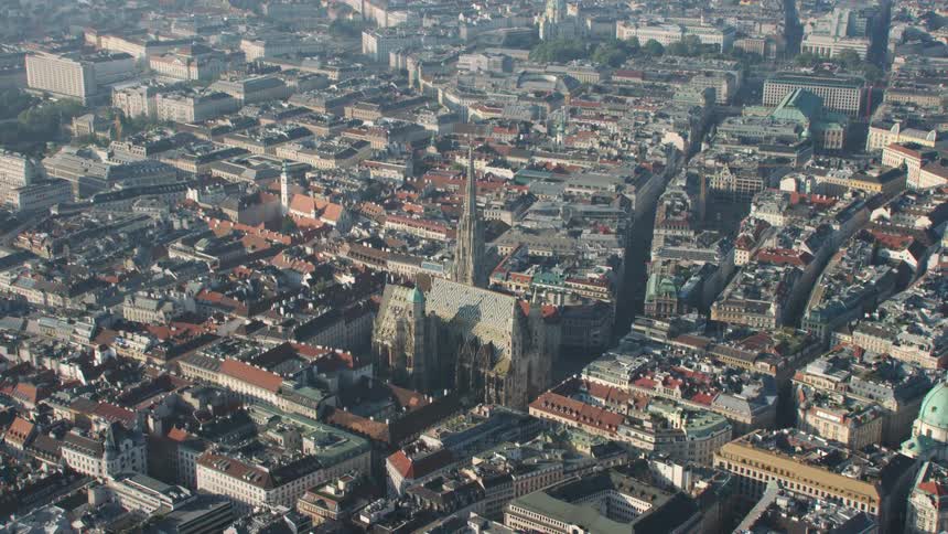 Aerial view of vienna with its tourist attractions
