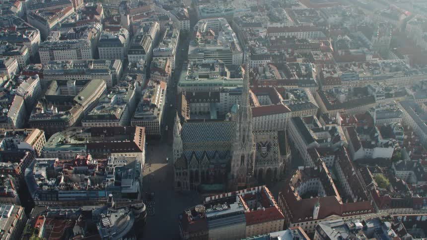 A cathedral in a european city during the day