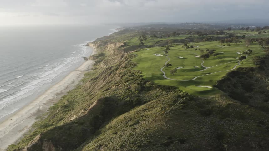 The golf course is empty on the island