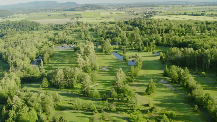 Aerial view of a golf course