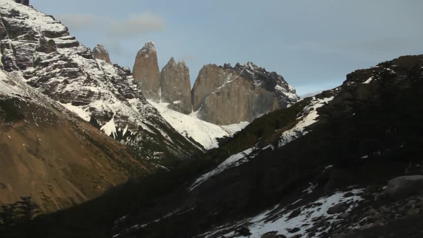 View of snowy mountain tops