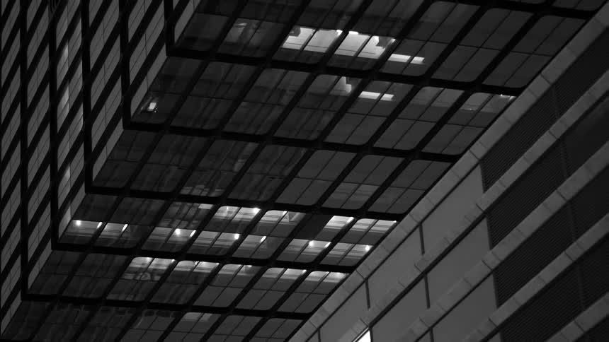 Close up of office buildings