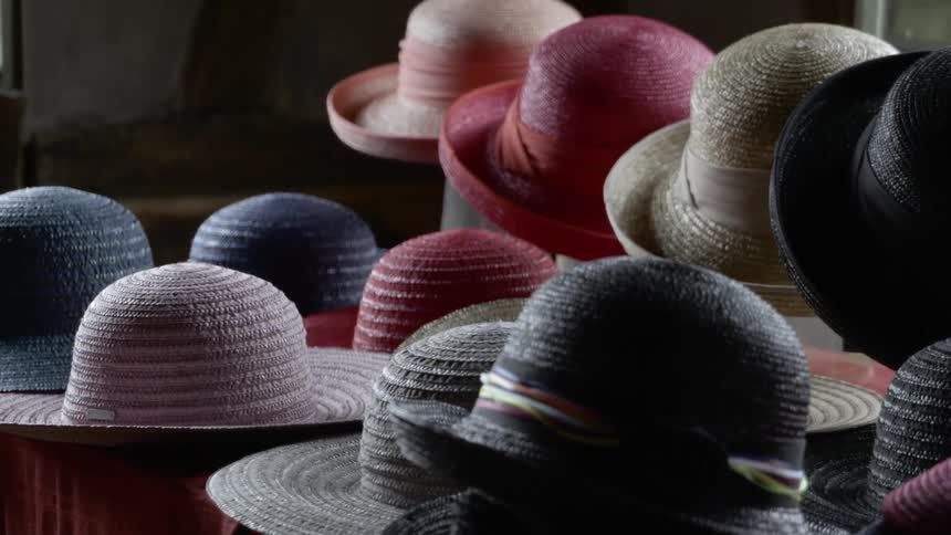 A display of hats in a store