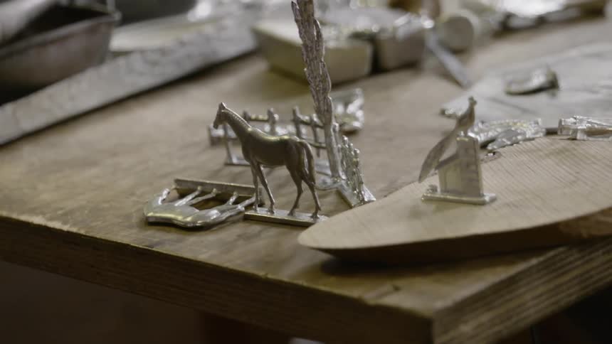 Miniature figurines on a table
