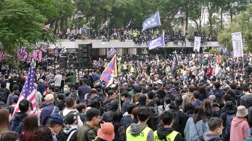 Thousands of people take to the streets to express their opposition